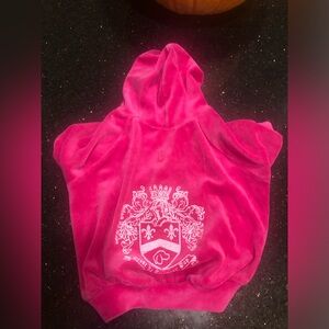 American Pup Hot Pink Velour Dog Hooded Pullover Sz S